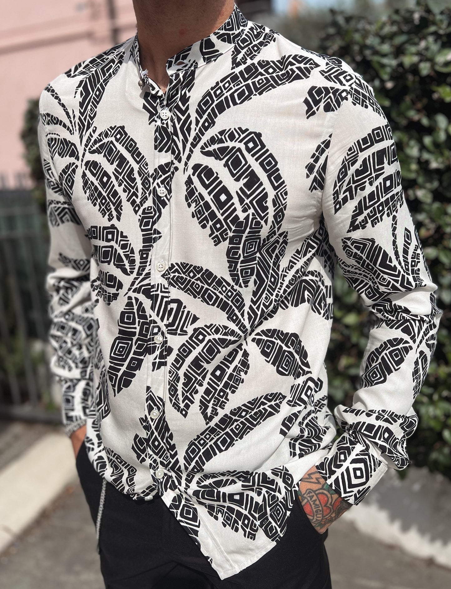 CAMICIA COREANA STAMPA PALME STILOSOPHY - LOFT