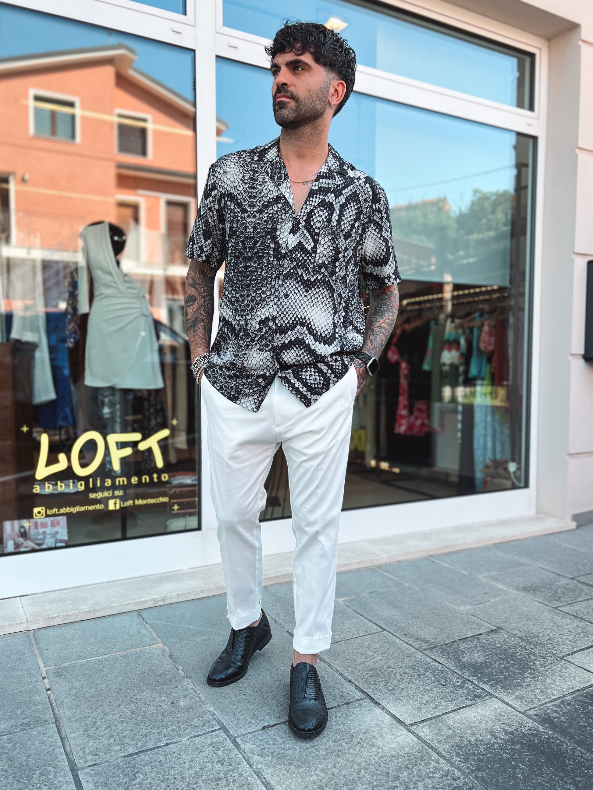 Camicia Benevierre White Snake -  LOFT