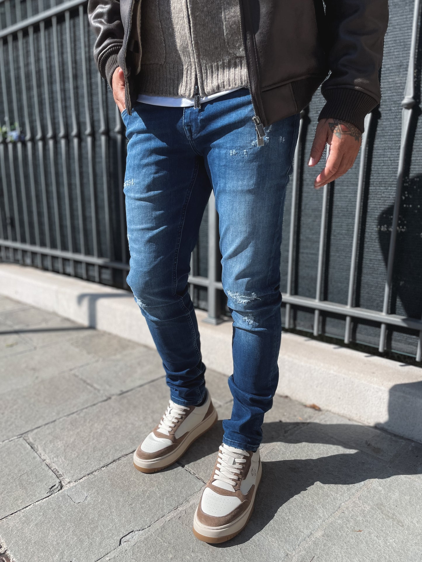 JEANS OZZY TAPERED FIT IN MID BLUE POWER STRETCH DENIM ANTONY MORATO