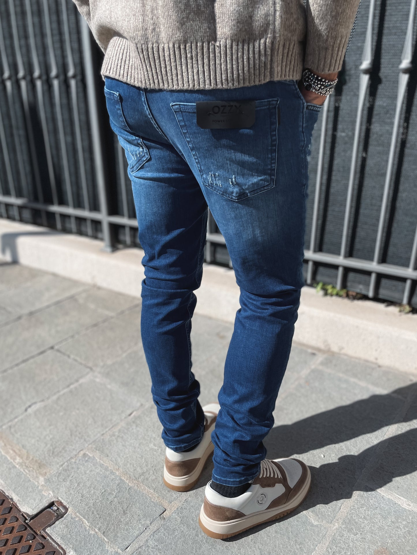 JEANS OZZY TAPERED FIT IN MID BLUE POWER STRETCH DENIM ANTONY MORATO