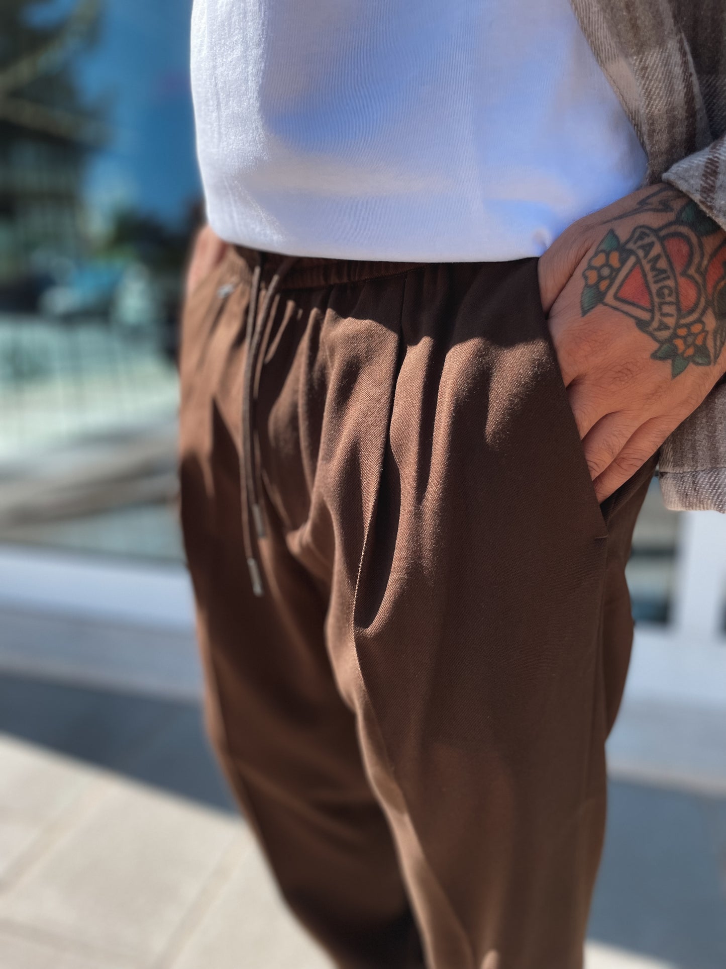 PANTALONI "NEIL" REGULAR FIT IN MISTO VISCOSA